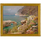 Vincenzo Laricchia, Napoli, 1940 - 2017 / Spiaggia partenopea / Firmato V Laricchia in basso a destra, oil on cardboard telato
