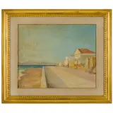 Bruno Bramanti, Firenze, 1897 - S. Domenico di Fiesole, 1957 / Strada assolata a Rodi / Firmato Bruno Bramanti, Rodi e datato 1938 in basso a sinistra, oil on panel