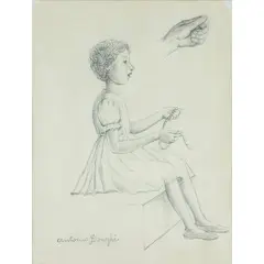 Antonio Donghi, Roma 1897 - 1963 / Studio per Gita in carrozzino, 1955, pencil on paper