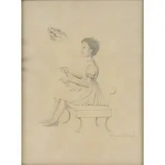 Antonio Donghi, Roma 1897 - 1963 / Studio per Gita in carrozzino, 1955, pencil on paper
