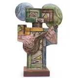 Ibrahim Kodra, Ishmi 1918 - Milano 2006 / Totem, Ceramica dipinta