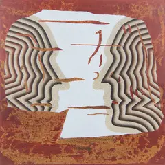 Angelo Cagnone, Carcare (Sv) 1941 / Difronte, 1974, oil on canvas