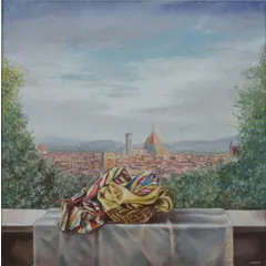 Sergio Nardoni, Firenze 1947 / Terrazza fiorentina, oil on canvas
