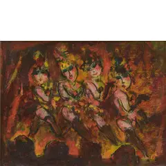 Siena 1898 - Roma 1989 / Avanspettacolo, 1955 by Franco Rognoni, mixed media on cardboard, offered Oct 2024