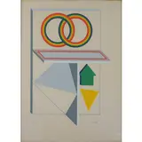 Lucio Del Pezzo, Napoli 1933 / Senza titolo, lithograph a colori on paper