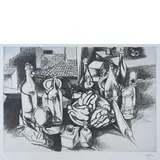 Renato Guttuso, Bagheria 1911 - Roma 1987 / Senza titolo, Incisione ad acquaforte su carta