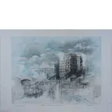 Renzo Vespignani, Roma 1924 - 2001 / Senza titolo, 1990, lithograph a colori on paper