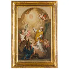 Agostino Ugolini, Sant'Ignazio di Loyola in contemplazione del monogramma del nome di Gesù, oil on canvas