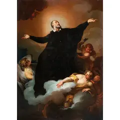 Stefano Pozzi, Ascensione di un padre gesuita o San Filippo Benizi?, oil on canvas