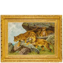 Georges Rötig, Le Havre, 1873 - Parigi, 1961 / Leoni / Firmato G F Rotig e datato 26 in basso a sinistra, oil on canvas