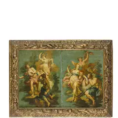 Charles André van Loo, Scene allegoriche, oil on panel