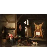 Interno di cucina / Monogrammato sul catino di legno in basso al centro by David Teniers Il Giovane, oil on canvas, offered Nov 2024