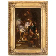 Sebastiano Conca, Madonna con Bambino appare a san Filippo Neri e san Nicola di Bari, oil on canvas
