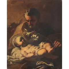 San Giuseppe con il Bambino by Francesco Solimena, oil on canvas, offered Nov 2024