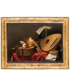 Bartolomeo Bettera, Natura morta con strumenti musicali, oil on canvas