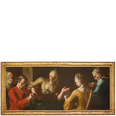Giuseppe Bonito, La partita a carte, oil on canvas