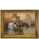 Paolo Sala, Milano, 1859 - 1924 / Trasporto di ghiaccio / Firmato Paolo Sala in basso a sinistra