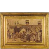 Mario Moretti Foggia, Mantova, 1882 - Macugnaga, 1954 / Mercato del grano a Damasco / Firmato Moretti Foggia in basso a sinistra / Strada del Cairo / Nel quartiere arabo, Cairo / Firmato Moretti Foggia in basso a destra