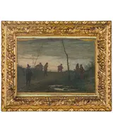 Giovanni Battista Quadrone, Mondovì, 1844 - Torino, 1898 / Duello all'alba / Firmato Quadrone e datato 70 in basso a destra, oil on canvas