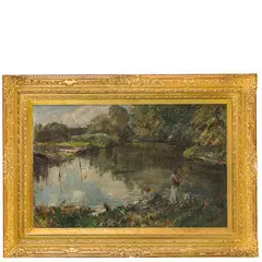 Milano, 1851 - 1923 / Lavandaie a Mondonico / Firmato E Gola in basso a destra by Emilio Gola, oil on canvas, offered Nov 2024