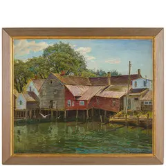 San Pietroburgo, 1878 - New York, 1945 / Il porto di Kennebec / Firmato C Weschtschiloff in basso a destra e iscrizione Kennebunkport, Maine in basso a sinistra by Constantin Westchiloff, oil on canvas, offered Nov 2024