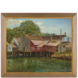 Constantin Westchiloff, San Pietroburgo, 1878 - New York, 1945 / Il porto di Kennebec / Firmato C Weschtschiloff in basso a destra e iscrizione Kennebunkport, Maine in basso a sinistra