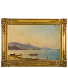 Carl Morgenstern, Francoforte sul Meno, 1811 - 1893 / Il porto di Genova / Firmato Carl Morgenstern e datato 1855 in basso a sinistra, oil on canvas