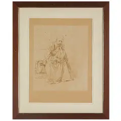 Domenico Morelli, Napoli, 1826 - 1901 / Ritratto di arabo / Firmato D Morelli in basso a sinistra, ink on paper bruna