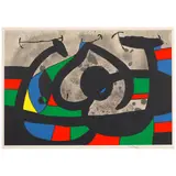 One plate, from Le Lézard aux Plumes d'Or (Mourlot 815, Cramer bk. 148) by Joan Miró, 1971, Lithograph in colors on Kochi japon paper, sold Jun 2025
