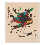 Invitation Card for the Opening of the Fundació Miró Barcelona (Mourlot 1091) by Joan Miró, 1976, Lithograph in colors on wove paper, before lettering, sold Jun 2025
