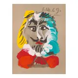 Pablo Picasso, One plate, from Les Portraits Imaginaires, 1969, Lithograph in colors on wove paper