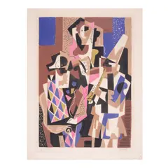 Gino Severini, Les Musiciens (Meloni 30), 1955, Lithograph in colors on Rives BFK paper