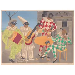 Gino Severini, Il Carnevale (Meloni 29), 1955, Lithograph in colors on Rives BFK paper