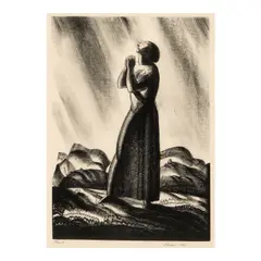 Rockwell Kent, Meditation (Prayer); Farewell (Burne-Jones 35; 61), 1929; 1931, Two lithographs on wove paper (one watermarked France), each signed in pencil and titled, from the editions of 100 and 400 respectively