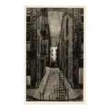 Armin Landeck, Narrow Street; Stairway to the Roof (Kraeft 102; 137), 1949; 1982, Two etchings on wove paper, each signed in pencil