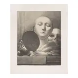 George Tooker, The Mirror (Garver 4), 1978, Lithograph on Arches paper