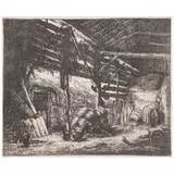 Adriaen van Ostade, The Barn (Bartsch, Duthuit, Godefroy, Hollstein 23), 1647, Etching on laid paper, presumably Hollstein's tenth (final) state