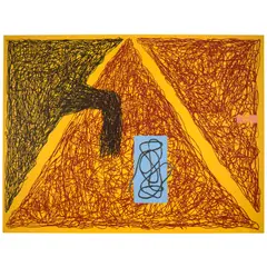 Born Yesterday by Jonathan Lasker, 1990, Screenprint and hand-painted additions over lacquer in colors on stretched linen, offered Nov 2025