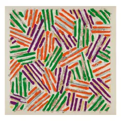 Untitled (Field 260) by Jasper Johns, 1977, Screenprint in colors on Patapar printing parchment paper, sold Nov 2025