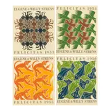 M. C. Escher, Four Elements (Earth; Air; Fire; Water) (4 works) (Bool 382-385), 1953; 1954; 1955; 1956