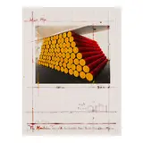 The Mastaba, Project for Kunstverein Köln (Schellmann 130) by Christo & Jeanne-Claude, 1986, Photograph mounted on rag paper with screenprint and collotype in colors on Fabriano paper, offered Nov 2025