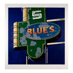 Robert Cottingham, Blues, from American Signs, 2009, Screenprint in colors on wove paper