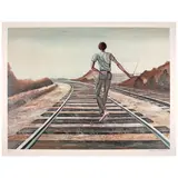 Ernie Barnes, Destination Unknown, 1979, Offset lithograph in colors on wove paper