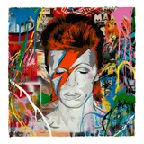 Thierry Guetta, Bowie, 2016, Unique screenprint and mixed media collage in colors on wove paper
