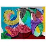 David Hockney, Four Part Splinge, from Some New Prints (MCAT 334, Gemini 1606), 1994, Lithograph and screenprint in colors on 4 sheets of wove paper (as issued)
