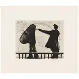 William Kentridge, Nose 29, from Nose, 2009, Drypoint, engraving, hardground and sugarlift aquatint on wove paper