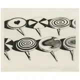 Wayne Thiebaud, Black Suckers, from Seven Still Lifes and a Silver Landscape, 1971, Aquatint on Rives BFK paper