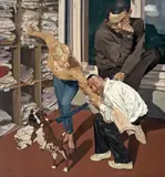 Johannes Grützke, Freund und Feind (...unterscheiden), 1981, Öl auf Leinwand