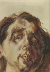 Ohne Titel (Selbstportrait) by Marwan, 1974, Öl auf Leinwand, sold Dec 2022