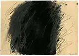 Arnulf Rainer, Übermalter Kopf, 1958, Öl und Farbkreide auf festem Papier